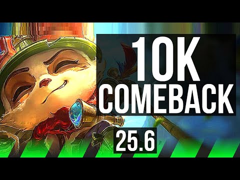 TEEMO vs REK'SAI (JGL) | 10k comeback, 55k DMG, Godlike | EUNE Grandmaster | 25.6
