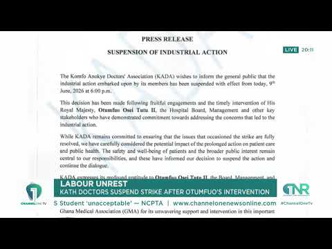 Komfo Anokye Doctors Suspend Strike After Otumfuo’s Intervention