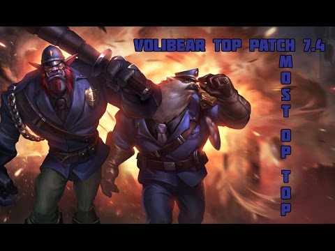 Volibear TOP is BROKEN AND UNSTOPPABLE PATCH 7.4 BEST KDA NA!!!
