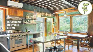Stunning Recycled Home Built with SUPER Unique Reclaimed Materials – FULL TOUR