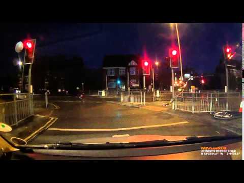 Cyclist jumps red light.