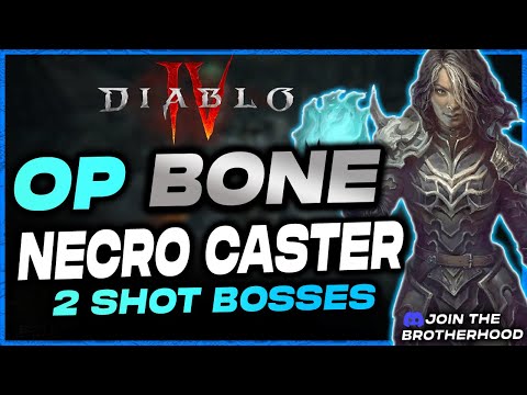 DIABLO 4 - OVERPOWERED BONE CASTER BUILD - 2 Shot Bosses! (Necro Sacrifice Build)