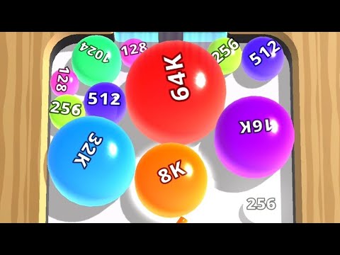 2048 Merge Balls 64k,128k | Level Up Balls Math Games | Satisfying Mobile Game | Blob Merge - Part 5