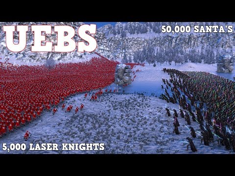 50,000 SANTA'S VS 5,000 LASER KNIGHTS +NUKE!!! UEBS (ULTIMATE EPIC BATTLE SIMULATOR)