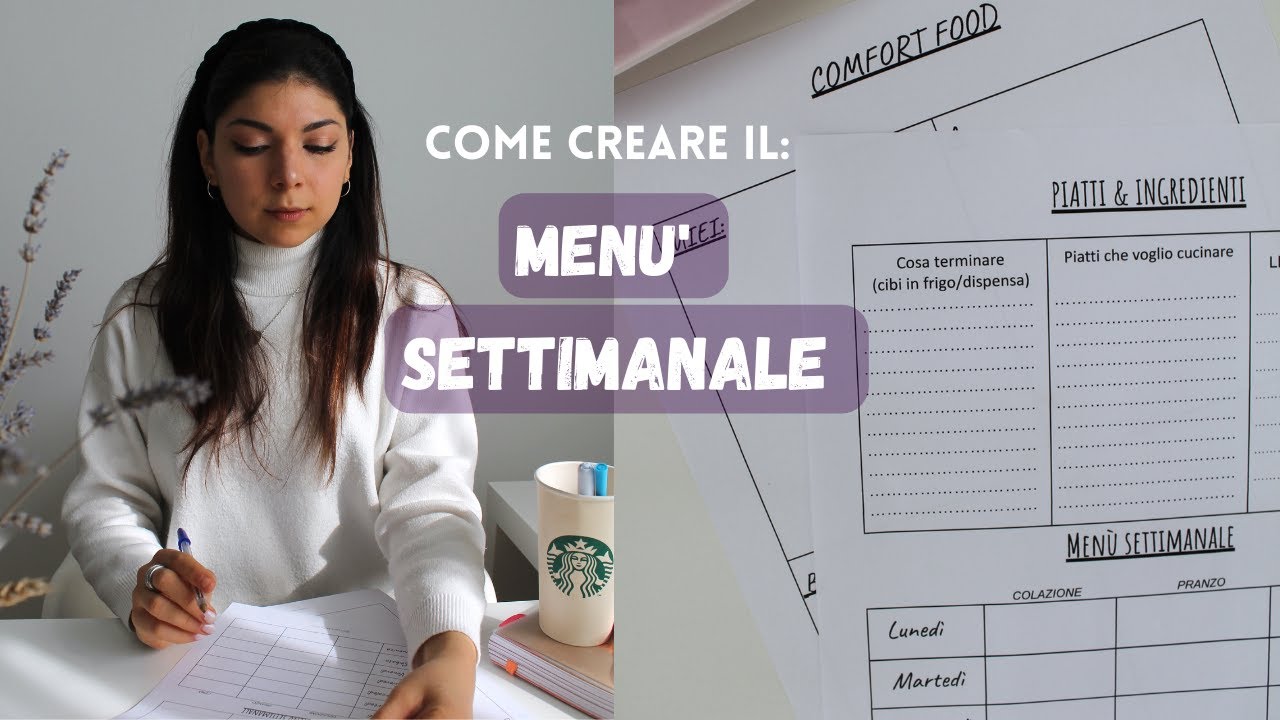 Come creare IL MENU' SETTIMANALE + PDF SCARICABILE