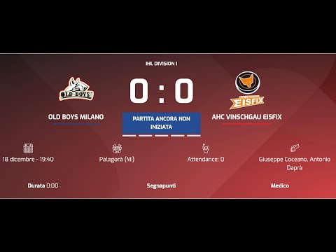 OLD BOYS MILANO - AHC VINSCHGAU EISFIX 18-12-2021