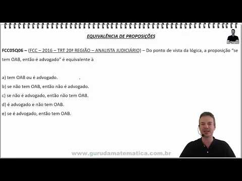 FCC05Q06 - FCC - 2016 - TRT 20ª REGIÃO - EQUIVALÊNCIA DE PROPOSIÇÕES