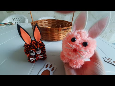 Páscoa - Como fazer COELHO de lã! DIY Coelhinho Fofo e Fácil de fazer.🐰