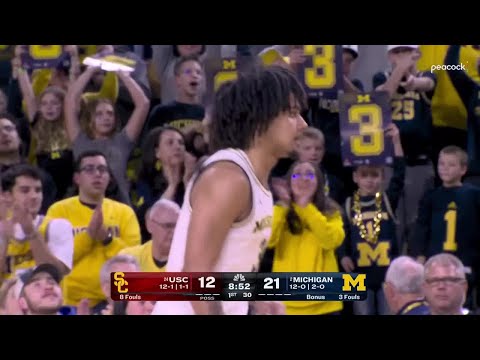 Nothing but Nylon from Deep for Elliot Cadeau vs. USC | Michigan Basketball