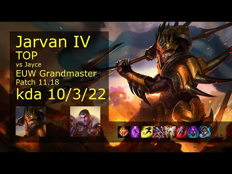 Jarvan IV Top vs Jayce - EUW Grandmaster 10/3/22 Patch 11.18 Gameplay