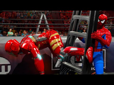 Spiderman vs Iron Man | Superhero Wrestling Battle  WWE 2K23