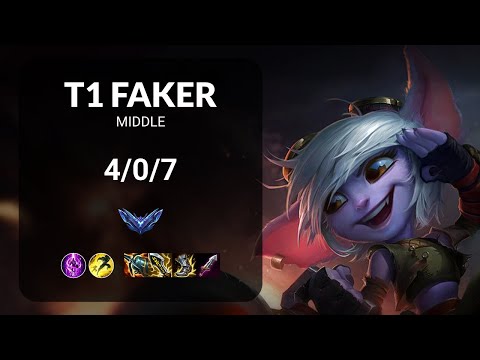 T1 Faker Tristana vs Ahri MIDDLE - KR  Patch 13.15