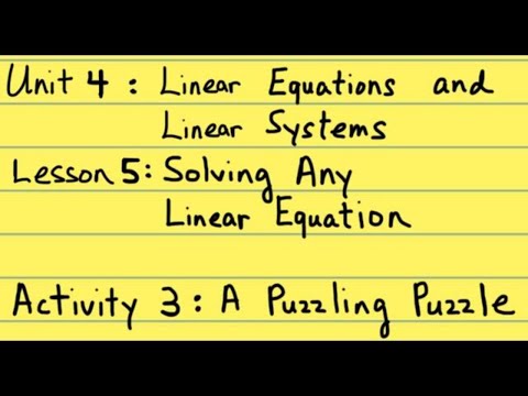 8th Grade Illustrative Mathematics: Gr. 8; U4; Lesson 5-3: A Puzzling Puzzle