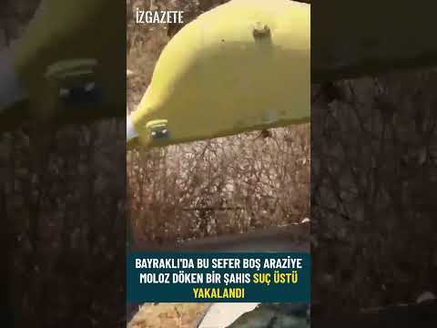 Bayraklı'da bu sefer boş araziye moloz döken bir şahıs suç üstü yakalandı #izmir#bayraklı