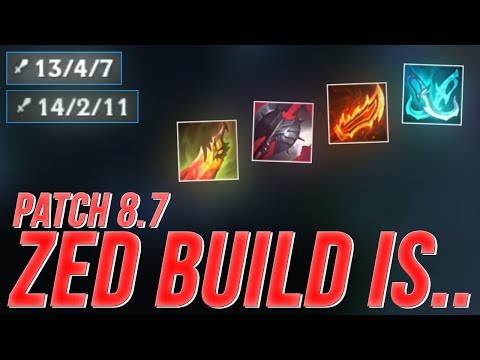 LL Stylish PATCH 8.7 ZED BUILD IS.. - UNRANKED TO CHALLENGER