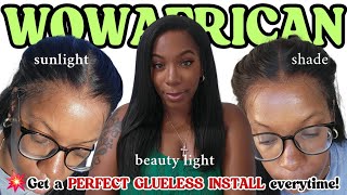 🤯 BEST GLUELESS RESULTS! Blended & Sweatproof & Secure Wig with NO SLIP Lace Melt Install WowAfrican