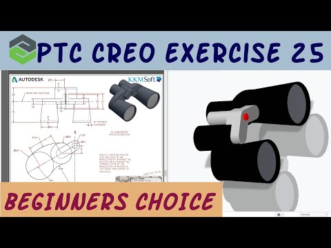 PTC Creo parametric 7.0||Basic 3D Modelling||Simple Drawing Exercise-25||Beginners