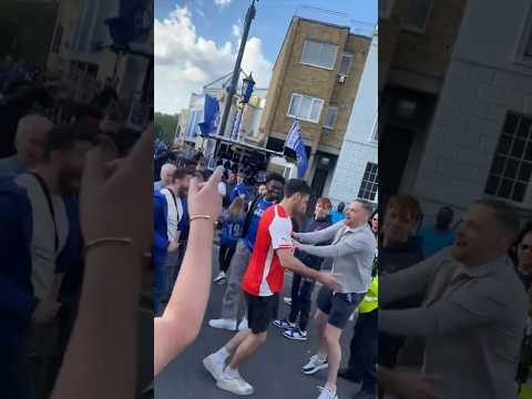 Chelsea fans TAUNT Arsenal supporter outside Stamford Bridge after Gunners miss out on title 😳