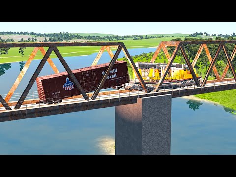 Train vs Bollards | BeamNG.Drive