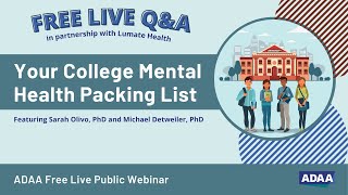 Your College Mental Health Packing List | Mental Health Webinar