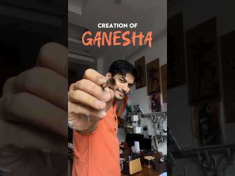 Story of Ganesha ✨❤️ #ganeshchaturthi #artshorts #creationofganesha #acrylicpainting