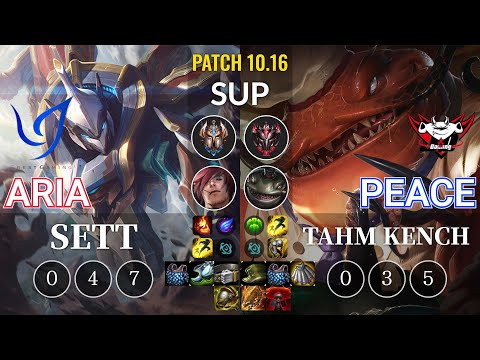 CGA Aria Sett vs JDG Peace Tahm Kench Sup - KR Patch 10.16