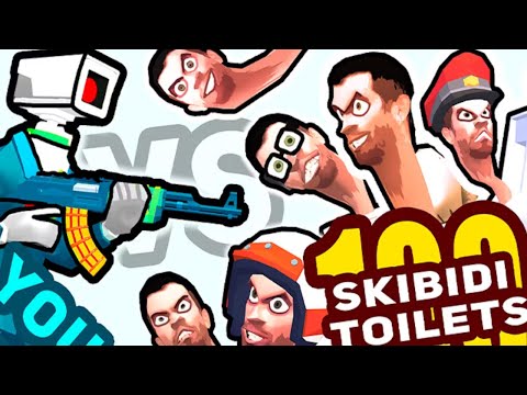 You vs 100 Skibidi Toilet Gameplay | A Funny Sandbox Shooter