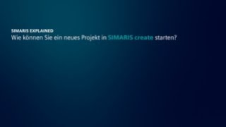 SIMARIS create – Neues Projekt erstelllen