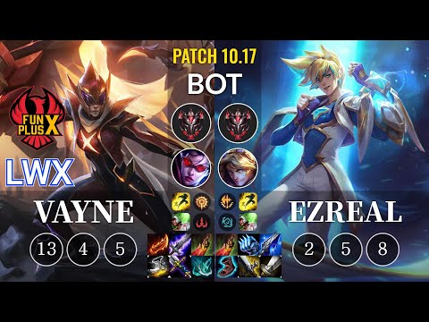 FPX Lwx Vayne vs Ezreal Bot - KR Patch 10.17