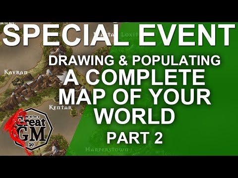 Part 2: Drawing and Populating a Complete Map of your World - Fantasy Map Making
