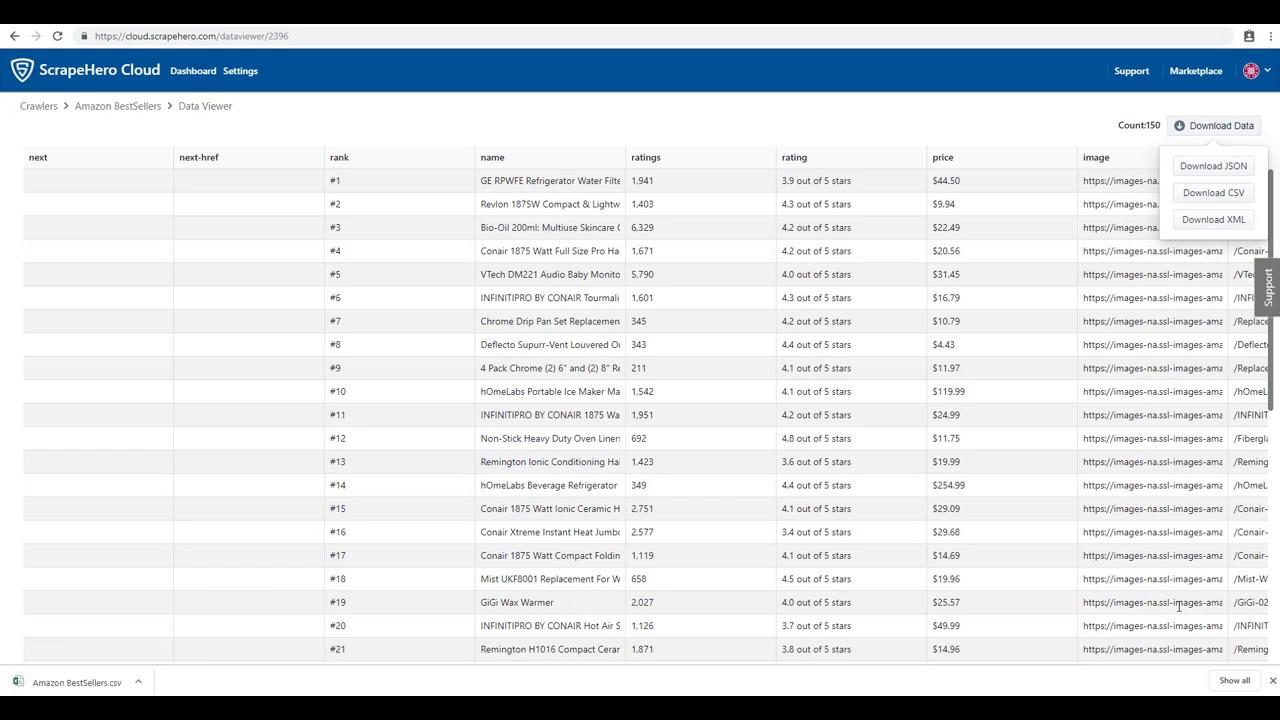 Extract Amazon Best Sellers Data - ScrapeHero Cloud