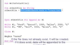 25. Introduction to Programming with VBA - Write Data to a Text File