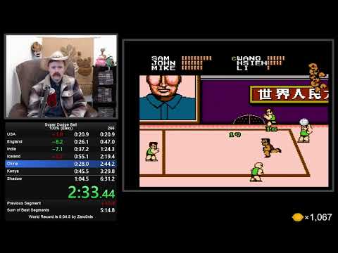 Super Dodgeball (NES) speedrun in 6:18 by Arcus