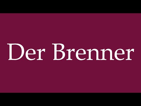 How to Pronounce ''Der Brenner'' (The Burner) Correctly in German