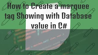 Marquee tag in C#.net with MS SQL Server Database
