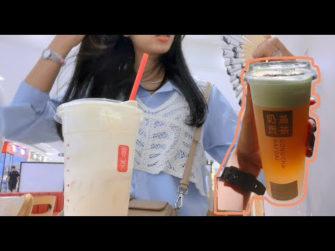 Eu como panqueca, ovos mexidos, tomate, Gongcha Camboja AEON compras de supermercado comida caseira VLOG