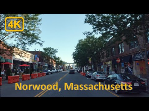 Driving in Downtown Norwood, Massachusetts - 4K60fps