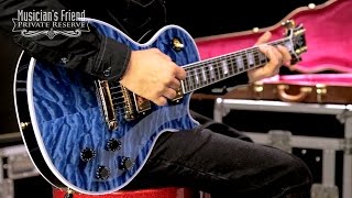 Video thumbnail for Gibson Custom Les Paul Custom 5A Quilt Top with Gold Hardware Electric Guitar by Musician's Friend