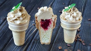 КАПКЕЙКИ в ВАФЕЛЬНЫХ стаканчиках ☆ КОФЕ/МАЛИНА