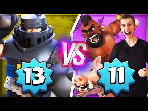 DESTROYING LEVEL 13 NOOBS with LEVEL 11 CARDS! 2.6 HOG CYCLE — Clash Royale
