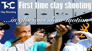 Beginners clay shooting – slow mo