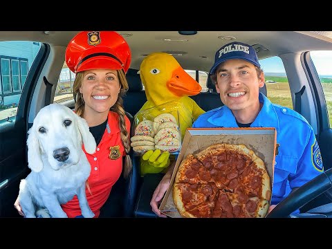 Police and Puppy Surprise Rubber Ducky in Car Ride Chase!