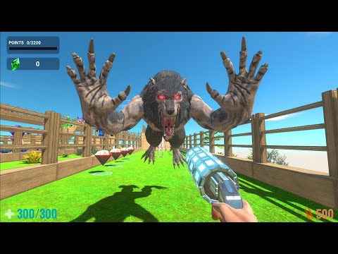 FPS Avatar with Pulse Blaster weapon vs Creepy Monster - Animal Revolt Battle Simulator