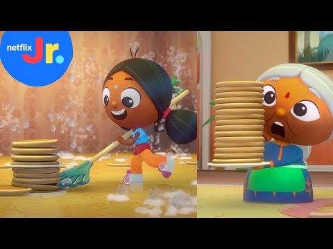 Cleaning Up... Using PANCAKES?! Deepa & Anoop | Netflix Jr