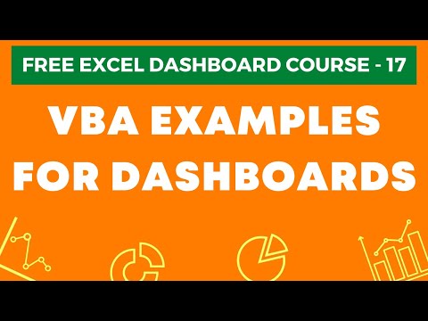 Excel Dashboard Course 17 VBA Toolkit for Dashboards VBA Macro Examples