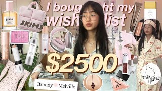 $2500 BUYING MY ENTIRE WISHLIST + HUGE HAUL🎀 online shop with me (sephora, brandy meville, skims…)