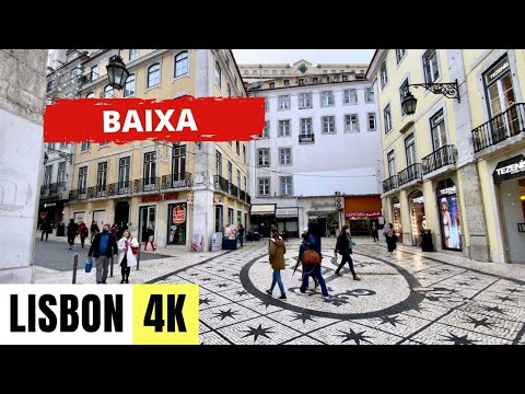 LISBOA, PORTUGAL 🇵🇹 [4K] Rossio e Baixa — Passeio a Pé