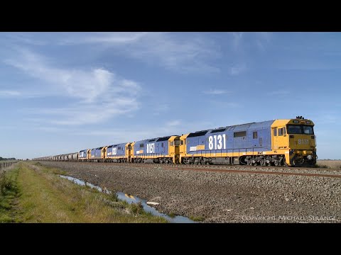 Five Locomotives Arrive On 4QK5 Grain Train - PoathTV Australian Railways
