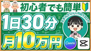 【初心者も簡単】未経験から1日30分で月10万稼げる副業の始め方5ステップ　【在宅ワーク初心者おすすめCanva使い方最新版】