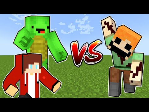 NoZenCraft - JJ and Mikey VS Distorted Alex (Minecraft Battle)